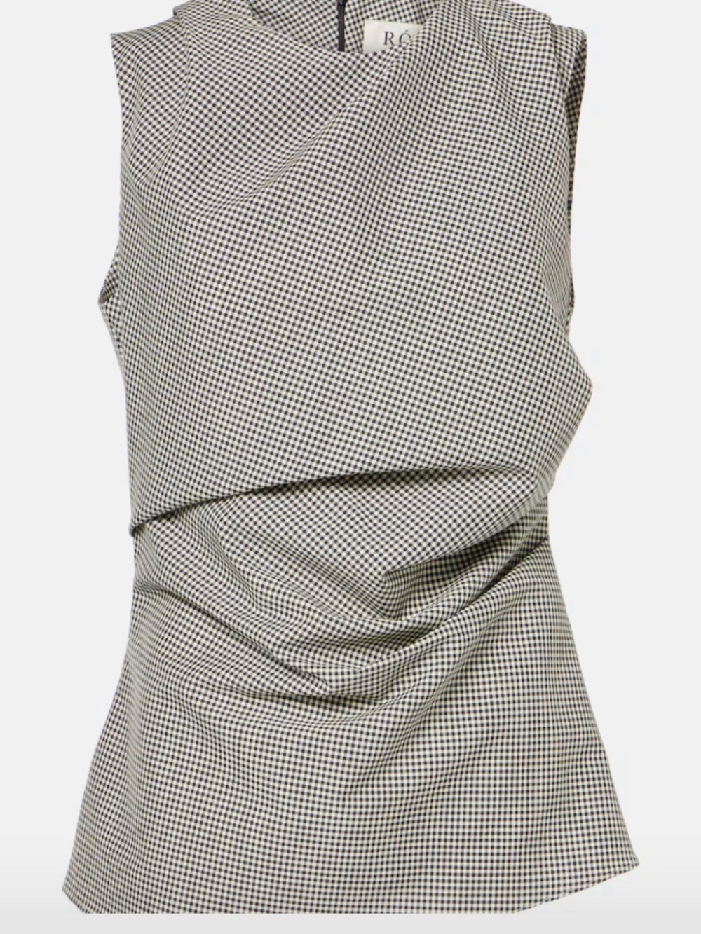 $810 RÓHE Checked wool-blend top (MEDIUM) - Picture 4 of 6